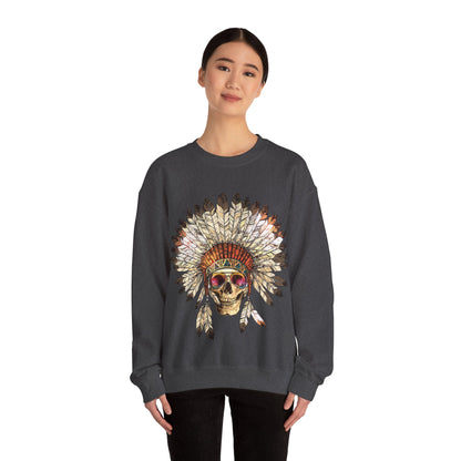 Indigenous Chief Sunglasses Unisex Heavy Blend™ Crewneck Sweatshirt | Indigenous Owned