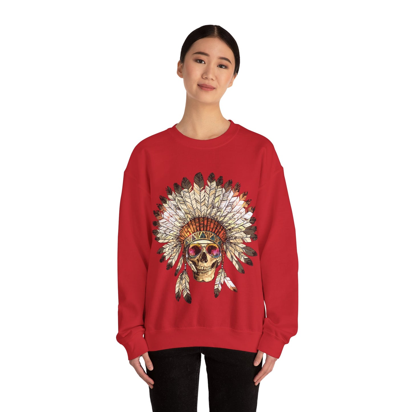 Indigenous Chief Sunglasses Unisex Heavy Blend™ Crewneck Sweatshirt | Indigenous Owned