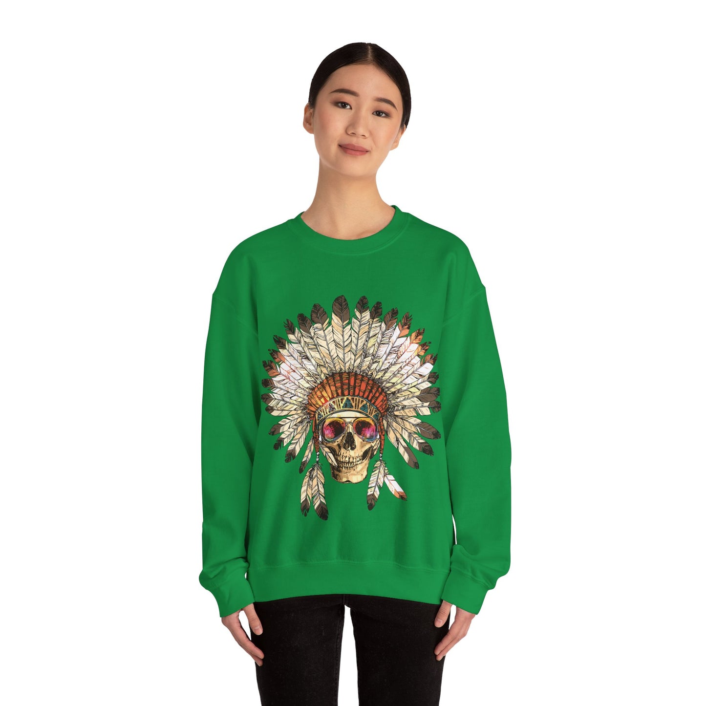 Indigenous Chief Sunglasses Unisex Heavy Blend™ Crewneck Sweatshirt | Indigenous Owned