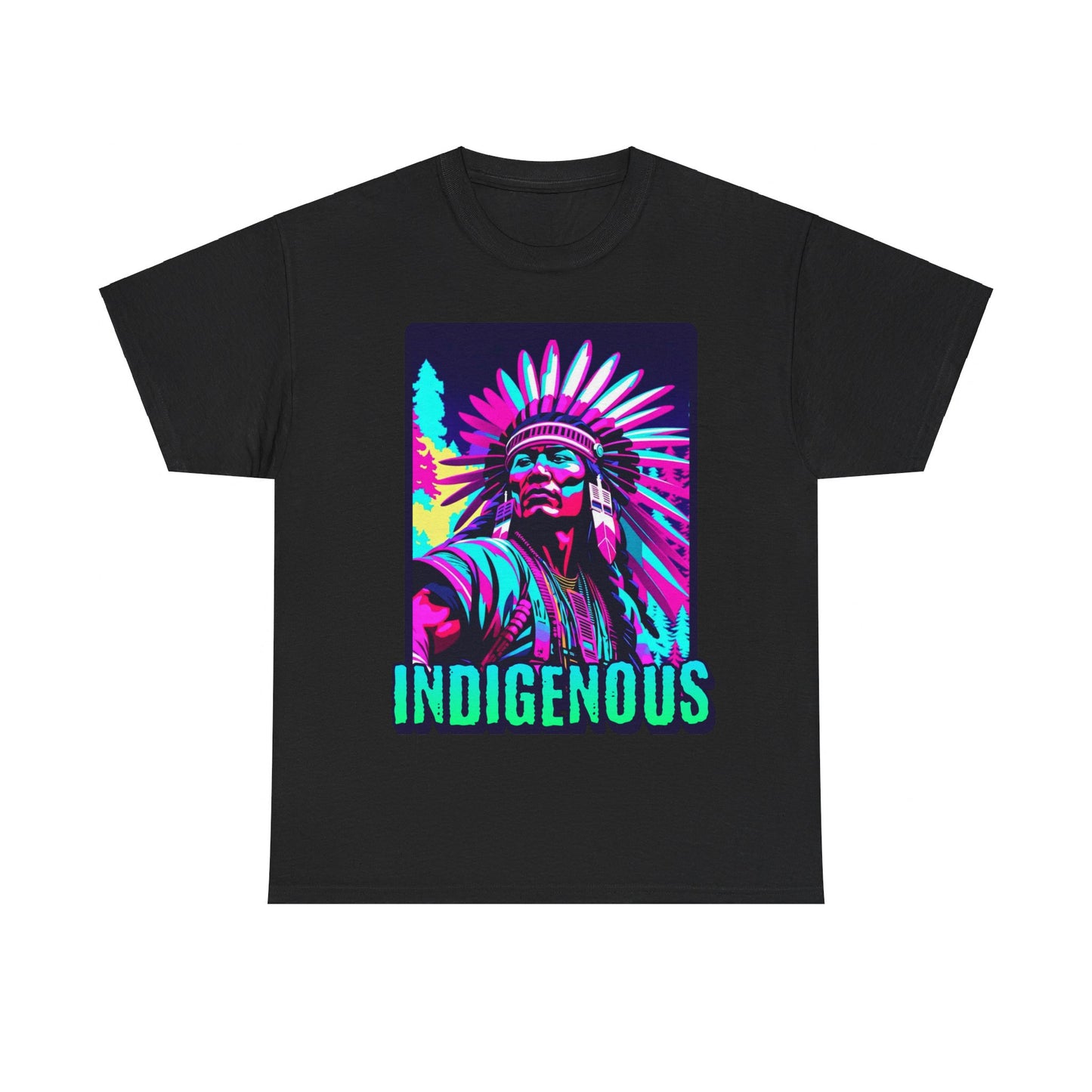 Neon INDIGENOUS Unisex Heavy Cotton Tee | Indigenous Pride