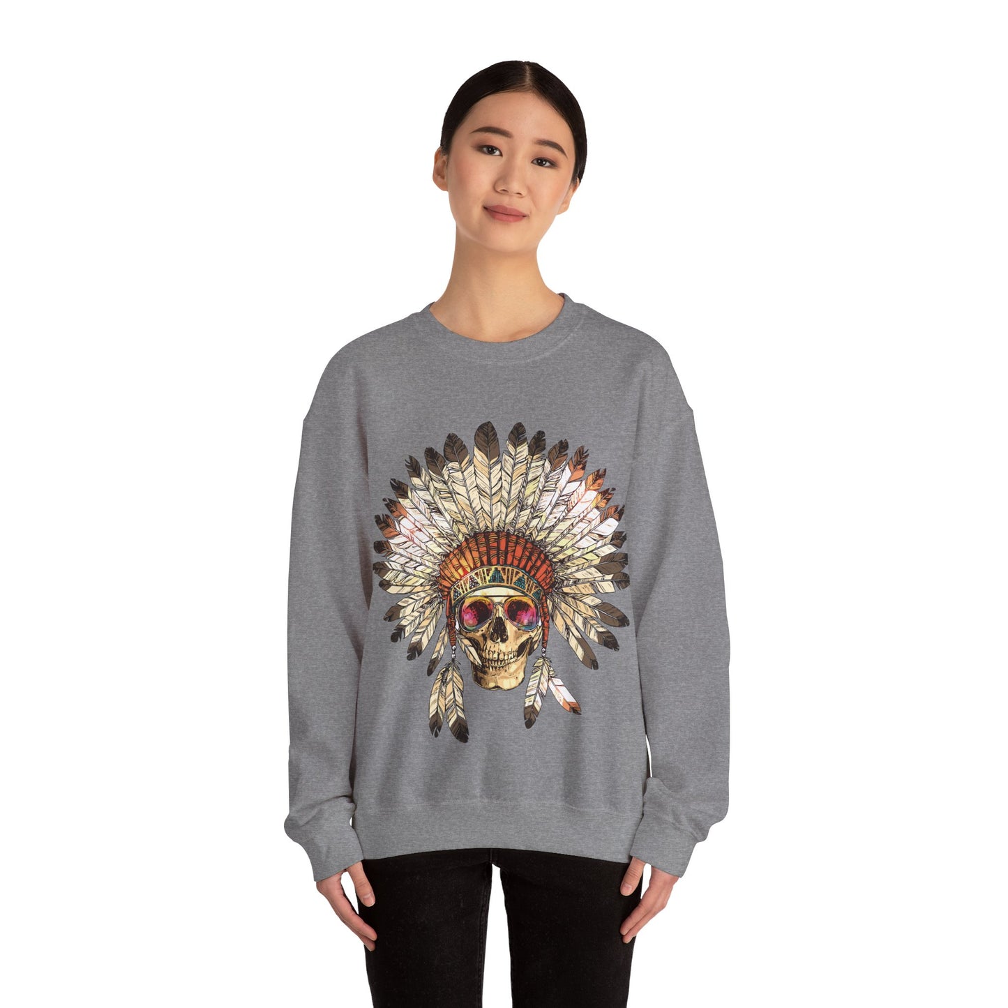 Indigenous Chief Sunglasses Unisex Heavy Blend™ Crewneck Sweatshirt | Indigenous Owned