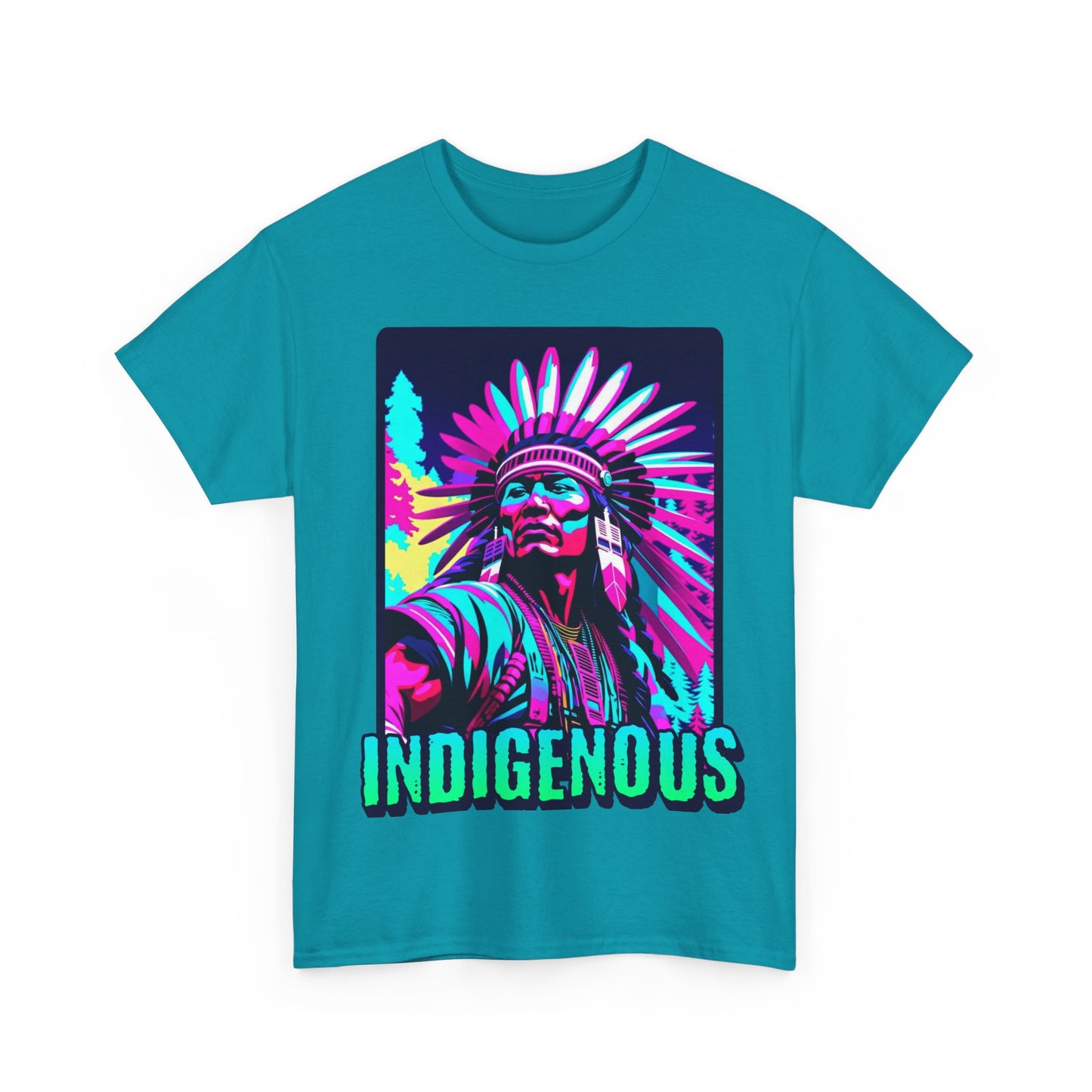 Neon INDIGENOUS Unisex Heavy Cotton Tee | Indigenous Pride