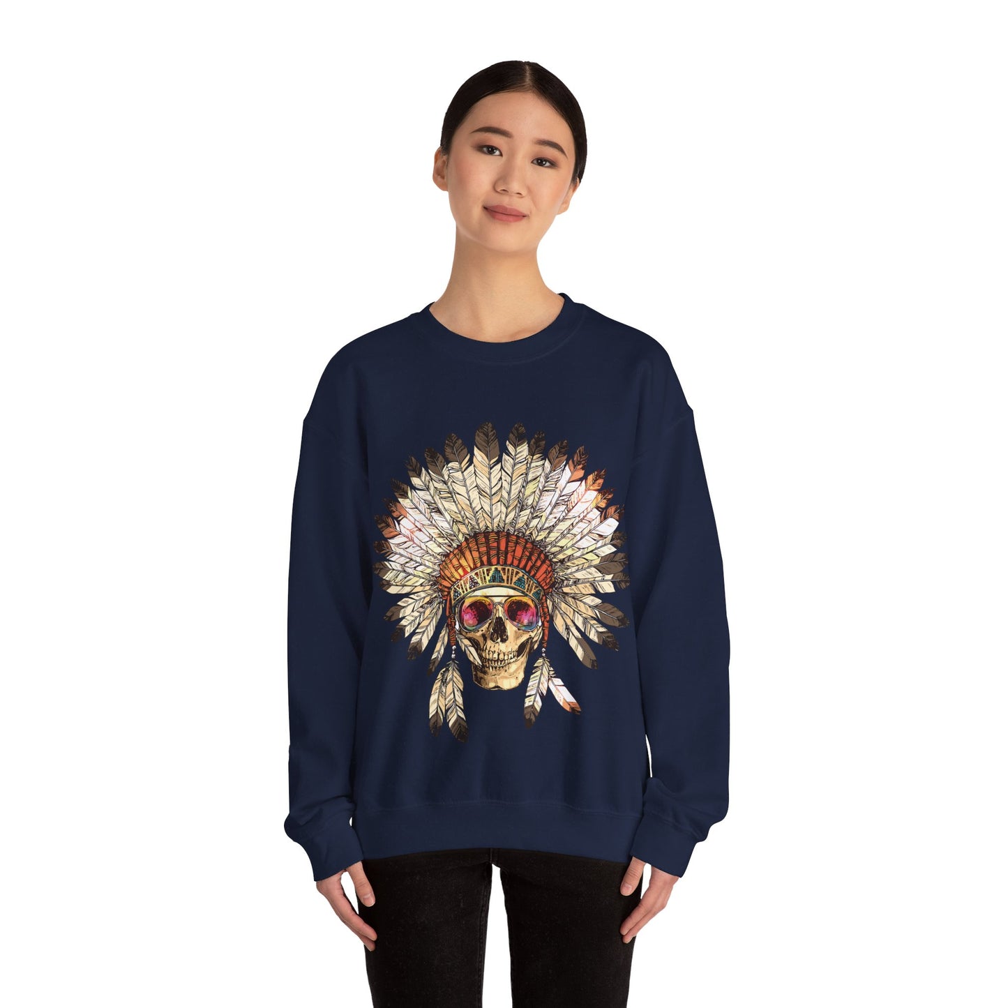 Indigenous Chief Sunglasses Unisex Heavy Blend™ Crewneck Sweatshirt | Indigenous Owned