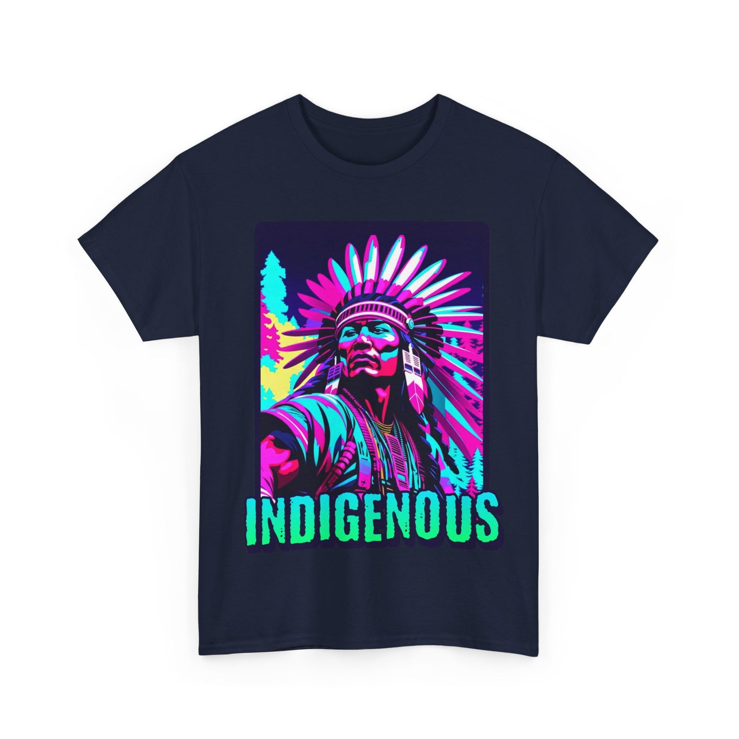 Neon INDIGENOUS Unisex Heavy Cotton Tee | Indigenous Pride