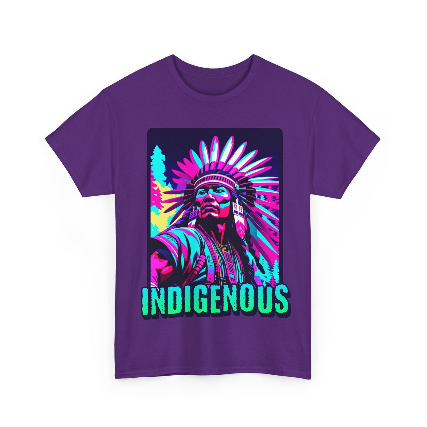 Neon INDIGENOUS Unisex Heavy Cotton Tee | Indigenous Pride