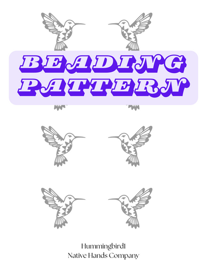 Beadwork 3 sizes Native Beadwork Printable Mirrored Hummingbirds Digital PDF Beading Pattern