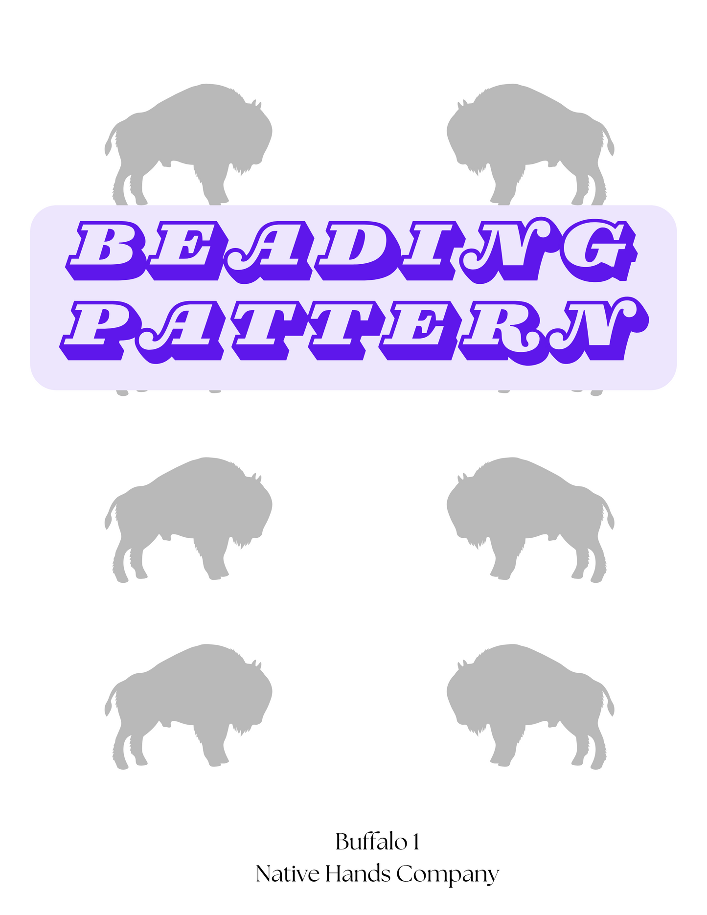 Beadwork Printable Buffalo  PDF Beading Pattern Print At Home 3 Sizes