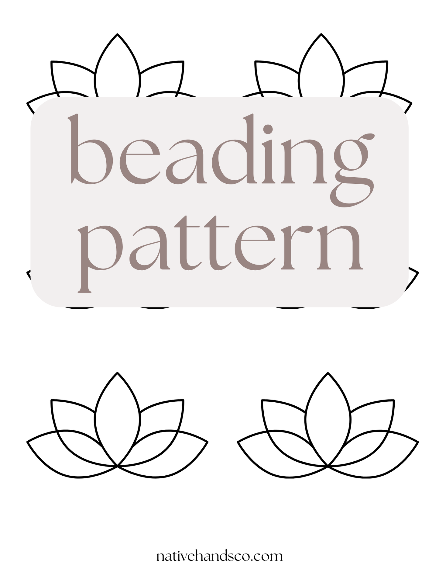 Beadwork 3 Sizes Lotus Printable Beading Pattern Digital Download