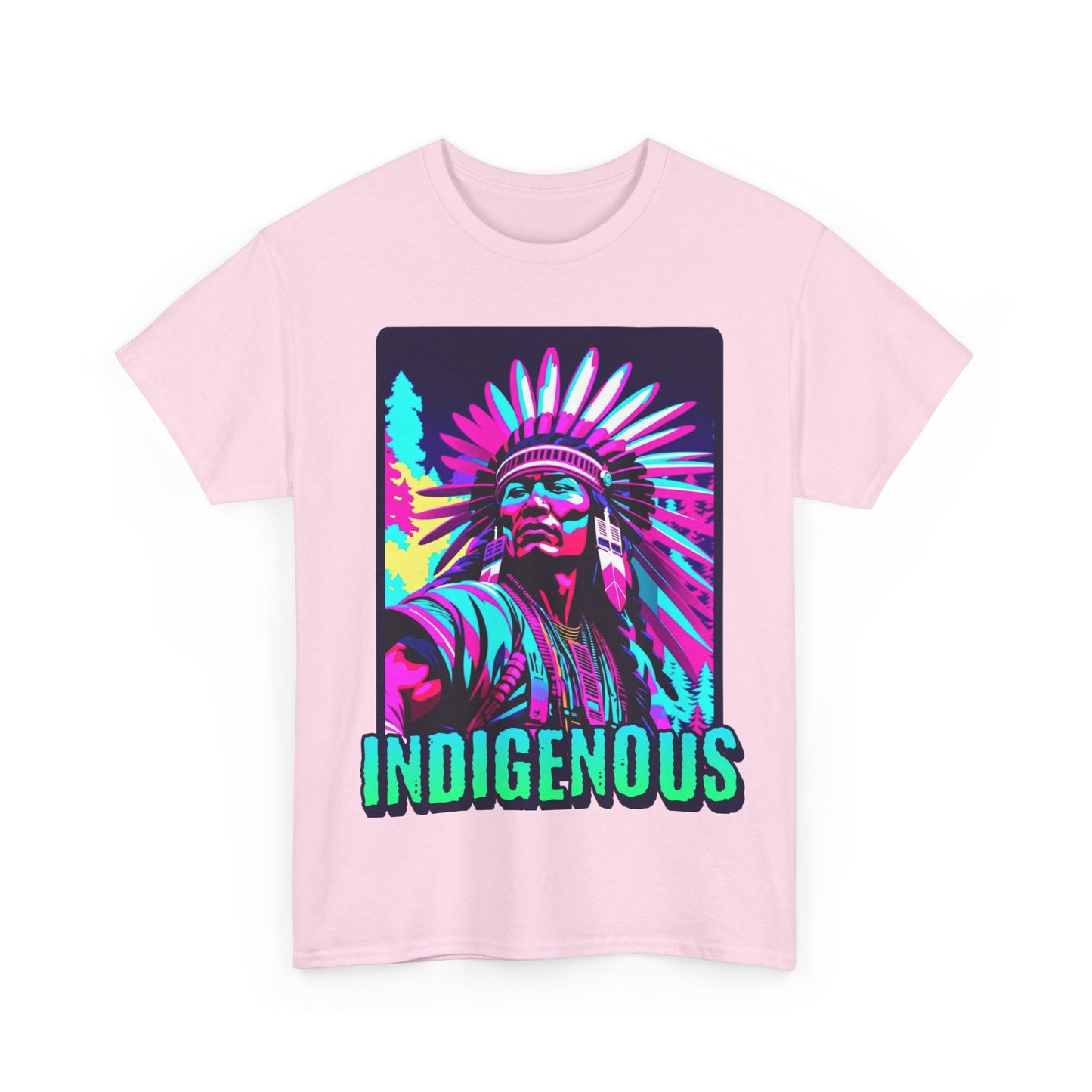 Neon INDIGENOUS Unisex Heavy Cotton Tee | Indigenous Pride