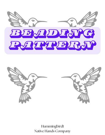 Beadwork 3 sizes Native Beadwork Printable Mirrored Hummingbirds Digital PDF Beading Pattern