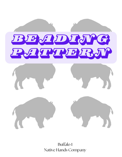 Beadwork Printable Buffalo  PDF Beading Pattern Print At Home 3 Sizes