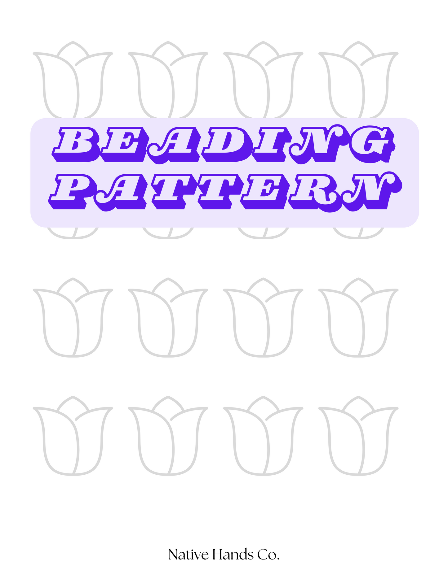 Beadwork 3 sizes Printable Tulip Template PDF Beading Pattern