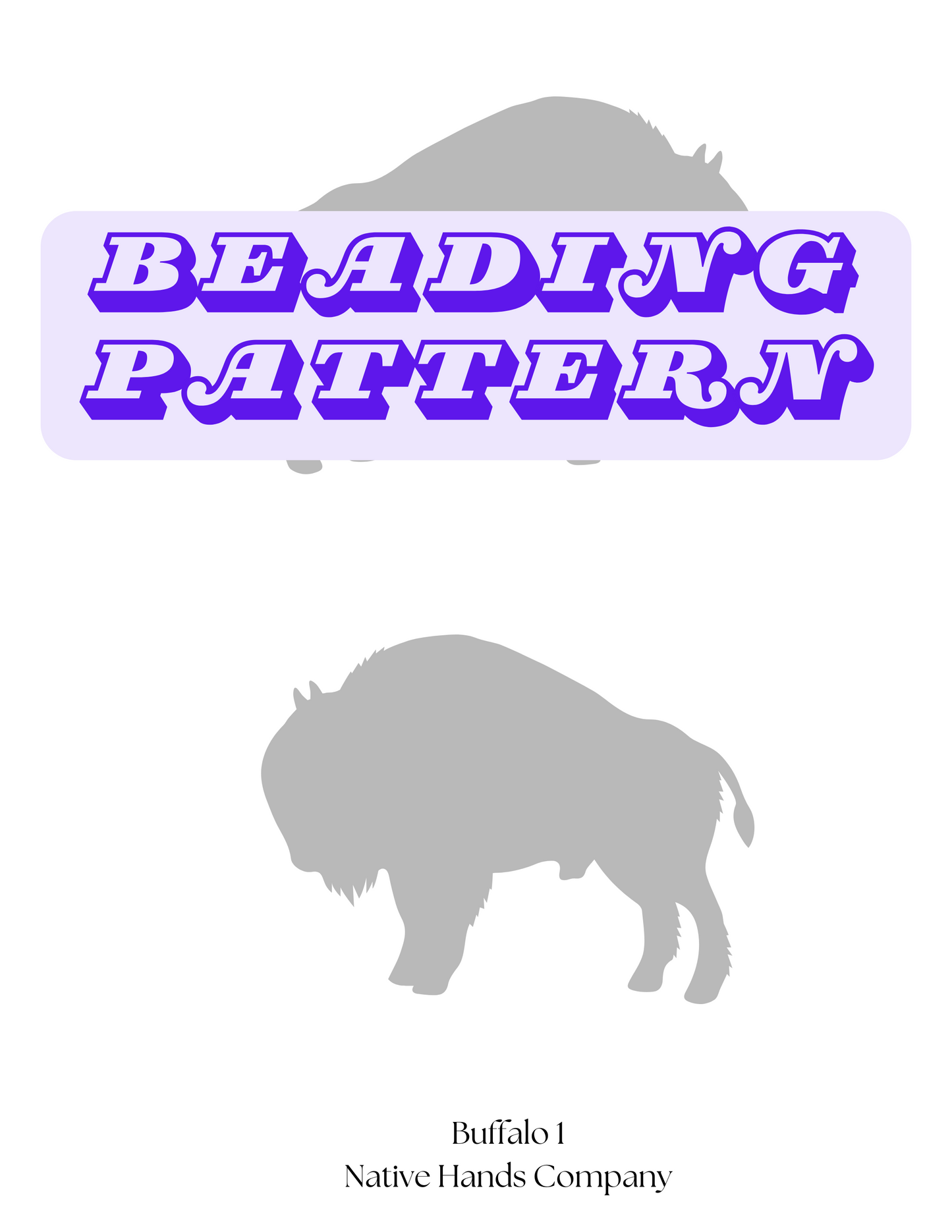 Beadwork Printable Buffalo  PDF Beading Pattern Print At Home 3 Sizes