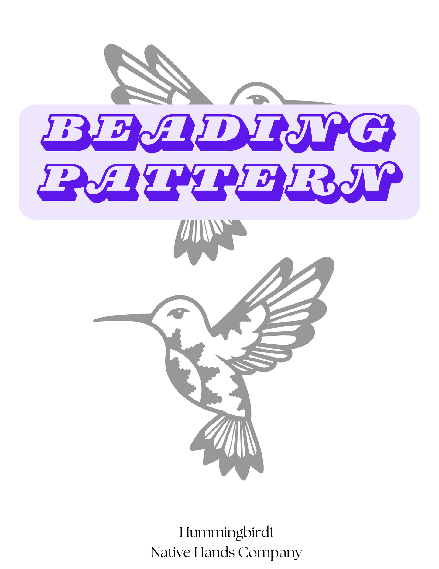 Beadwork 3 sizes Native Beadwork Printable Mirrored Hummingbirds Digital PDF Beading Pattern