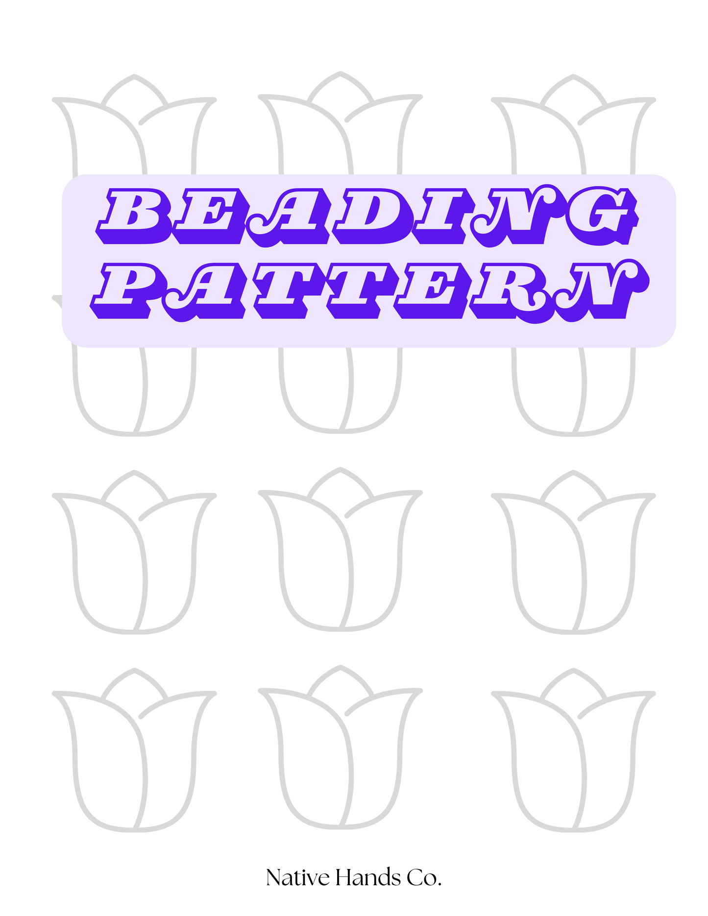 Beadwork 3 sizes Printable Tulip Template PDF Beading Pattern