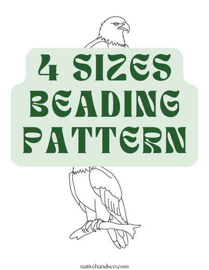 Beadwork 4 sizes Native Beadwork Printable Mirrored Bald Eagle Digital PDF Beading Pattern