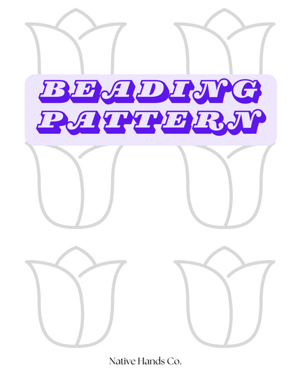 Beadwork 3 sizes Printable Tulip Template PDF Beading Pattern