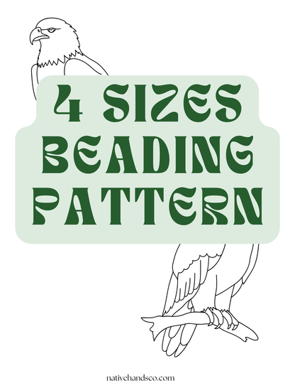 Beadwork 4 sizes Native Beadwork Printable Mirrored Bald Eagle Digital PDF Beading Pattern