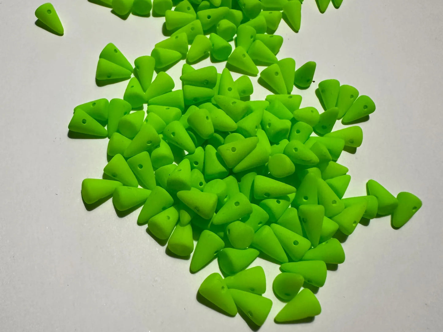 20 Czech Opaque NEON Baby Spike Thorn Glass Beads 5x8 mm LIMITED QUANTITY