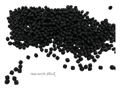 Czech Bicone Matte Black Opaque Glass Beads 4mm 40 Count