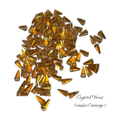 Czech Transparent Crystal Venus Spike Thorn Glass Beads 5x10 mm 30 Count