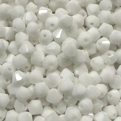 Czech Bicone Chalk White Glass Beads 4mm 40 Count