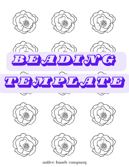 Beadwork Printable Poppy Poppies PDF Beading Pattern Print At Home 2 Sizes